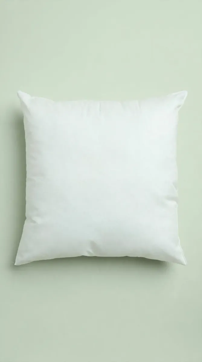 Anima per cuscino in fiocco, quadrata, 55 per 55 centimetri, su fondo verde salvia
